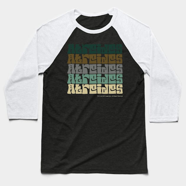 Atreides Typography - Dune Baseball T-Shirt by Slightly Unhinged